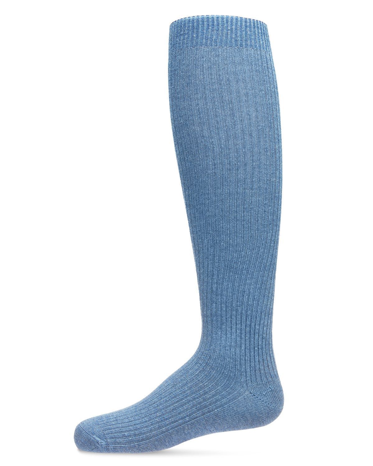 Memoi Thin Ribbed Girls Cotton Blend Knee High Sock - Mk-5256