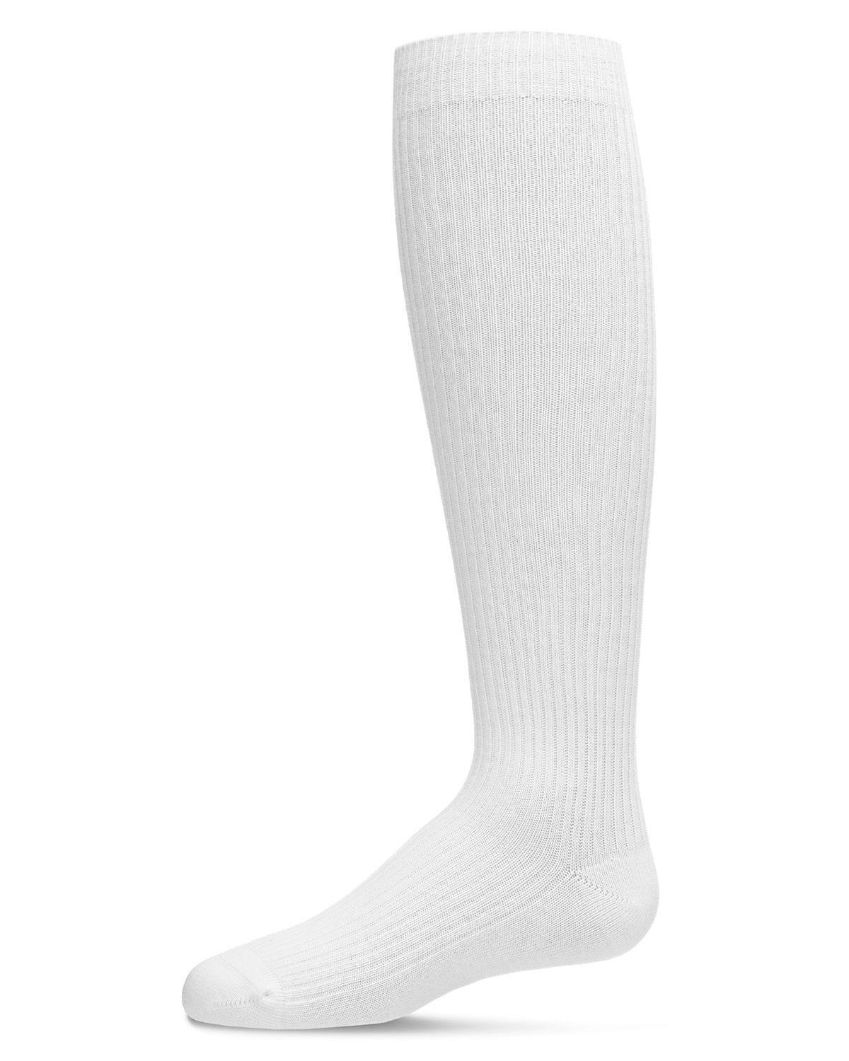 Memoi Thin Ribbed Girls Cotton Blend Knee High Sock - Mk-5256