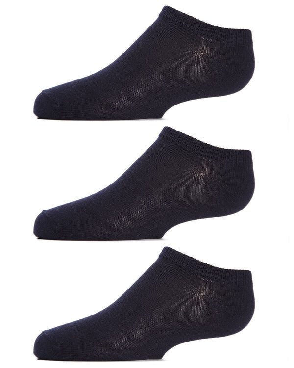 Memoi Kids Low Cut Cotton Blend Socks 3-Pack - Mk-555