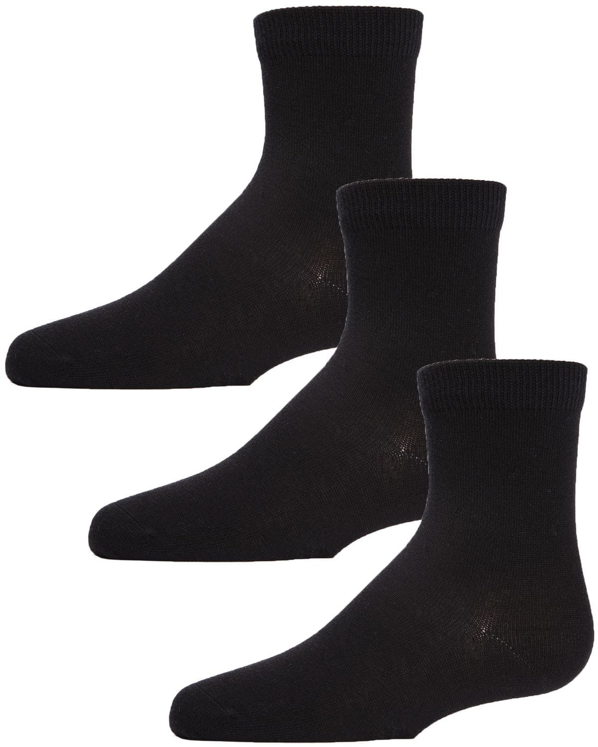Memoi Unisex Cotton Blend Mid-Cut Socks 3-Pack - Mk-556
