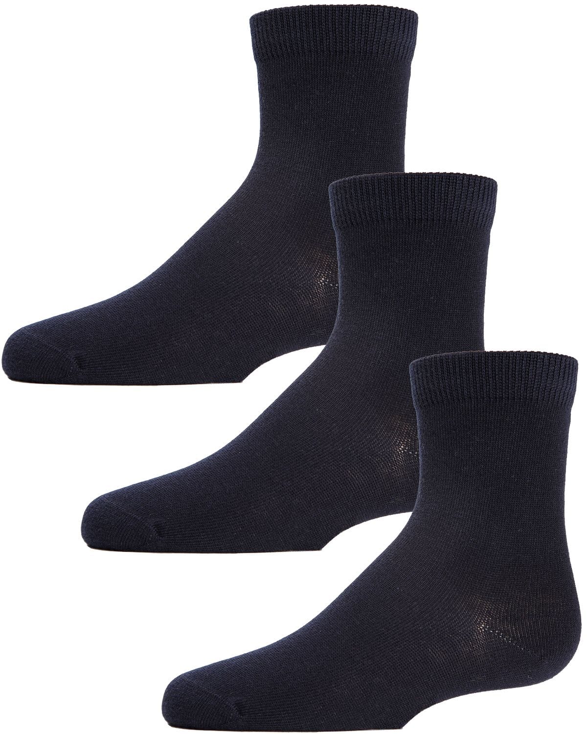 Memoi Unisex Cotton Blend Mid-Cut Socks 3-Pack - Mk-556