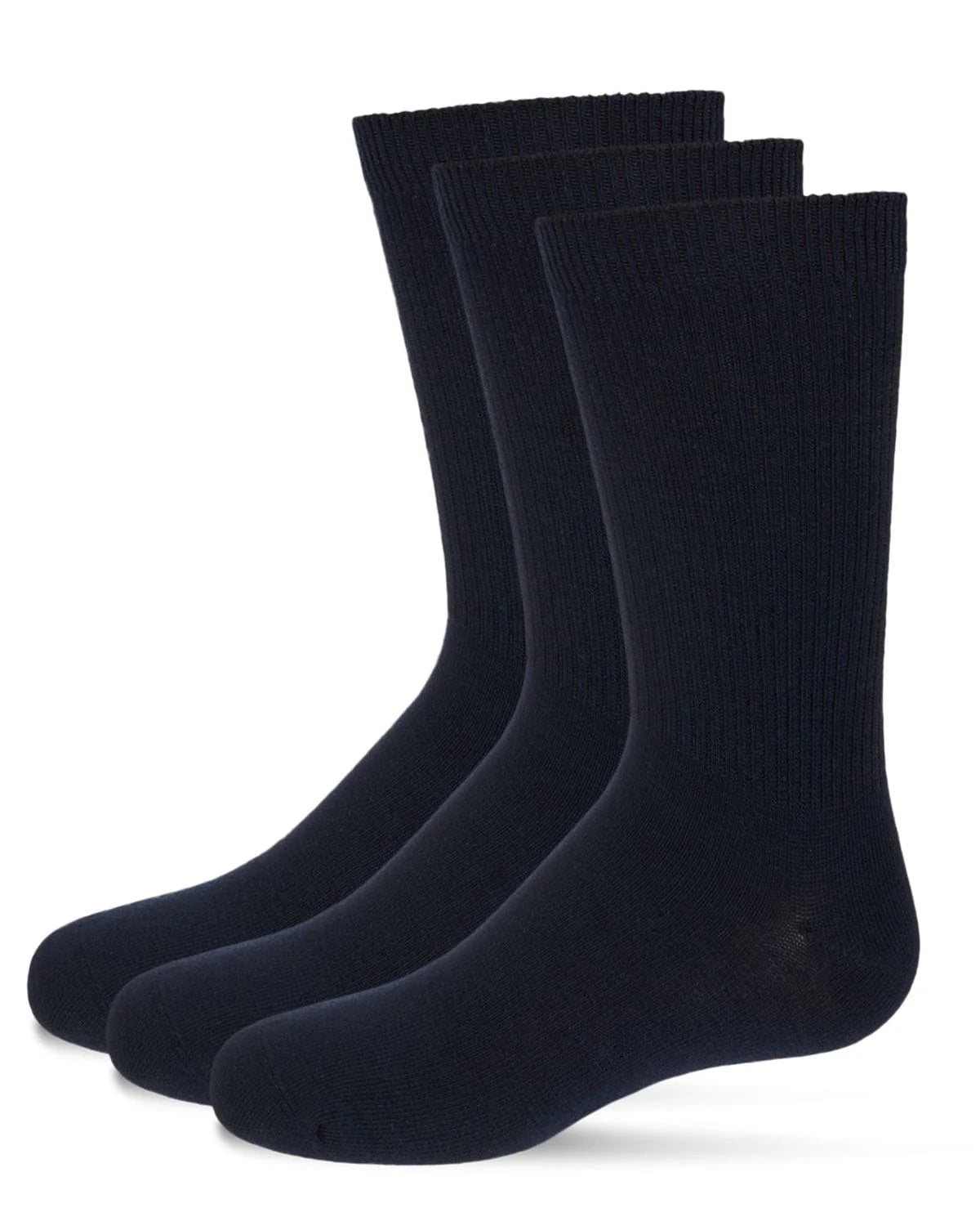 Memoi Boys 3 Pair Pack Thin Ribbed Cotton Blend Crew Socks - Mk-565
