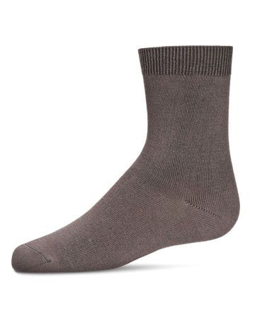 Memoi Toddlers and Kids Basic Soft Rayon from Bamboo Crew Socks Silver - Mk-6166