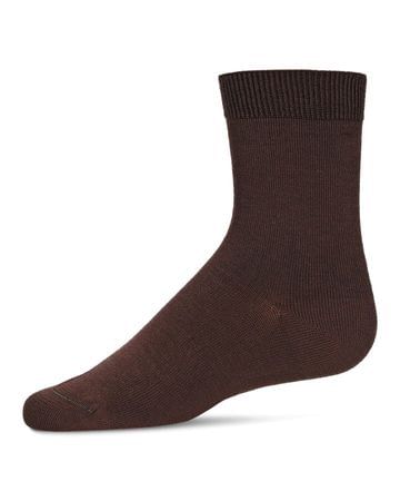 Memoi Toddlers and Kids Basic Soft Rayon from Bamboo Crew Socks Camel - Mk-6166