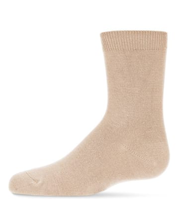 Memoi Toddlers and Kids Basic Soft Rayon from Bamboo Crew Socks Champagne Lurex - Mk-6166