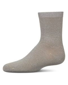 Memoi Toddlers and Kids Basic Soft Rayon from Bamboo Crew Socks Champagne Lurex - Mk-6166