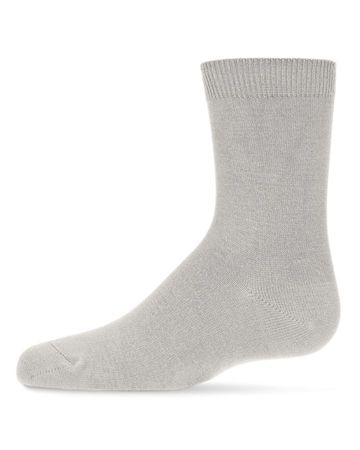 Memoi Toddlers and Kids Basic Soft Rayon from Bamboo Crew Socks Black - Mk-6166