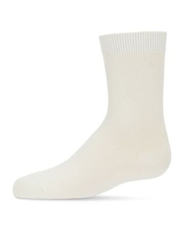 Memoi Toddlers and Kids Basic Soft Rayon from Bamboo Crew Socks Silver - Mk-6166