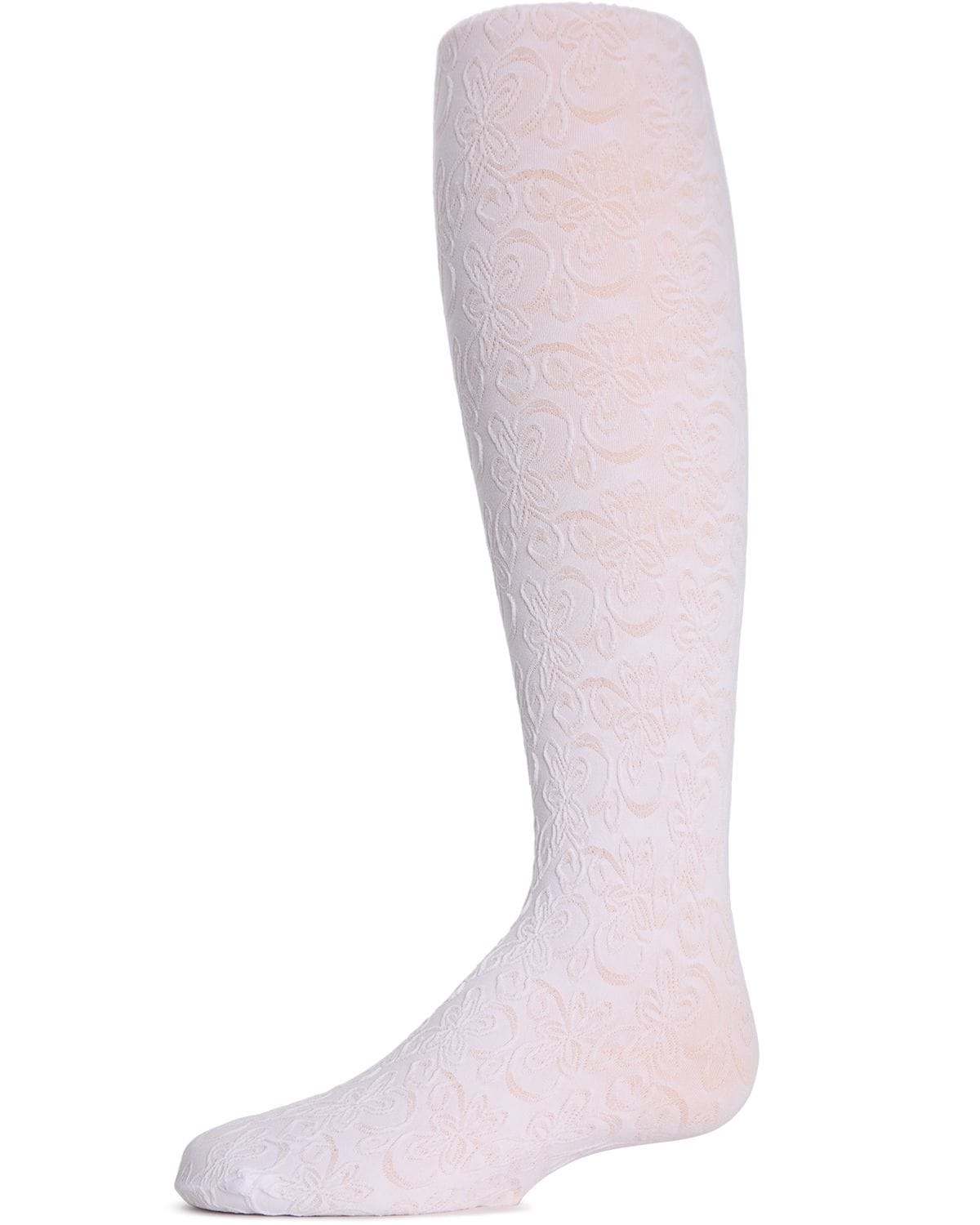 Memoi Swirled Floral Girls Opaque Tights - Mk-721