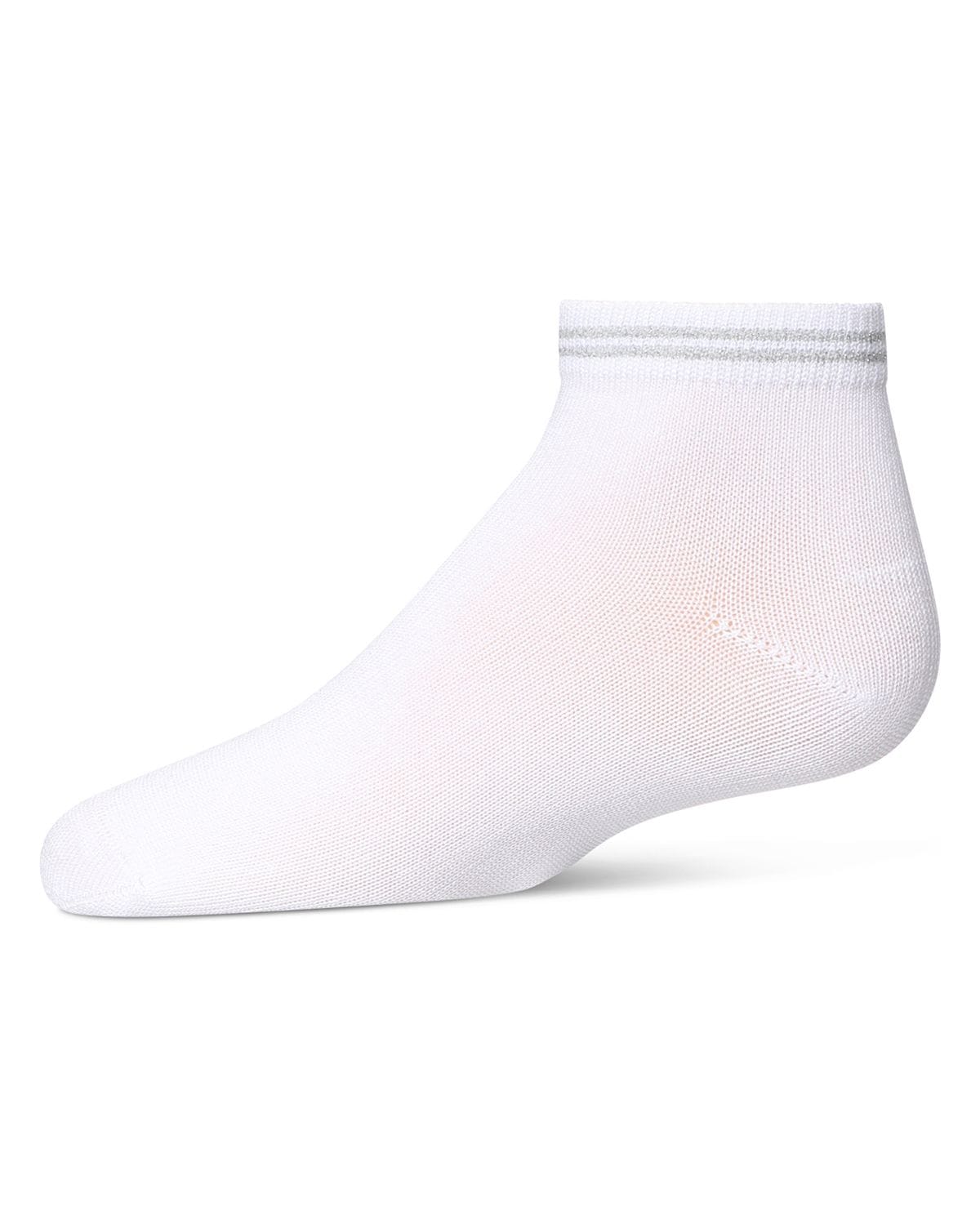 Memoi Zag Lurex Cotton Blend Anklet Sock - Mkf-1002
