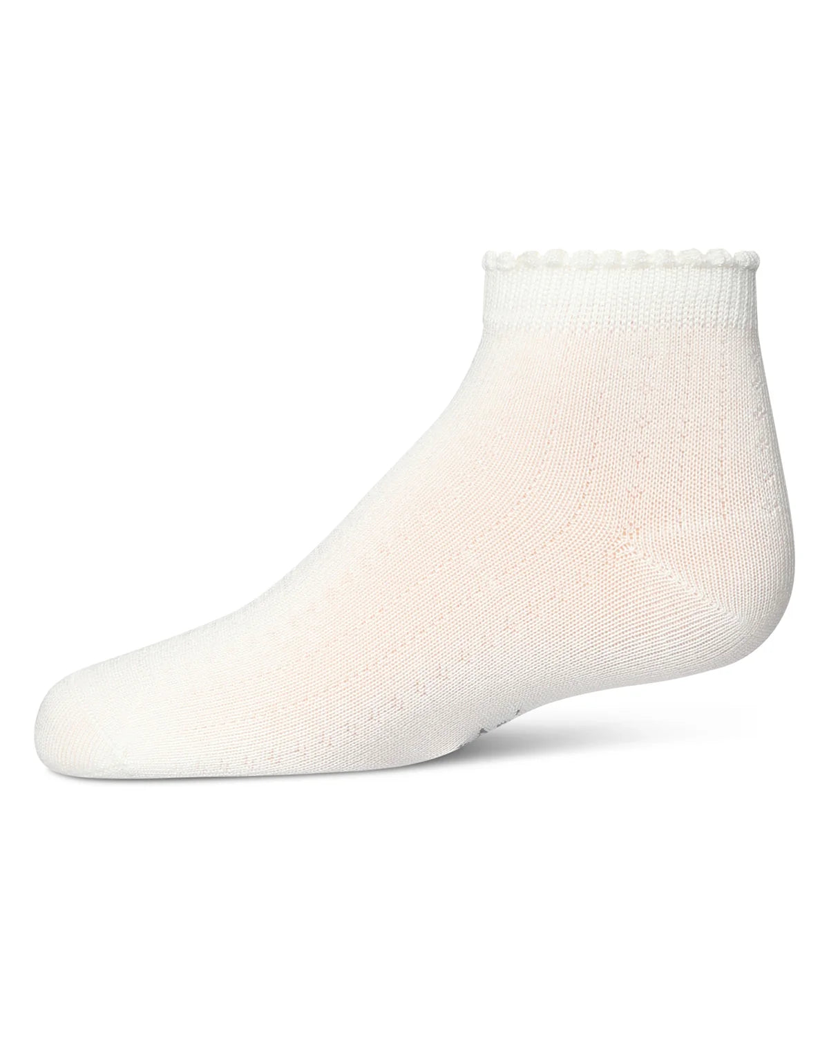 Memoi Ditsy Floral Scalloped Cuff Anklet Sock - Mkf-1003