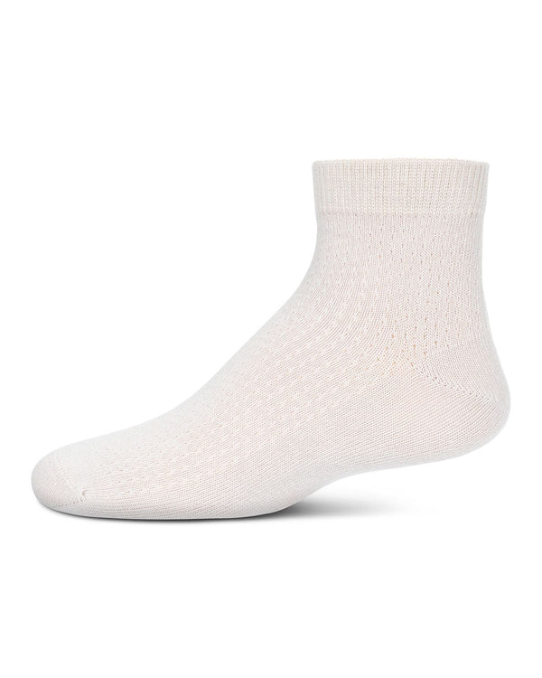 Memoi Girls Pointelle Dot Anklet Socks - Mkf-1006
