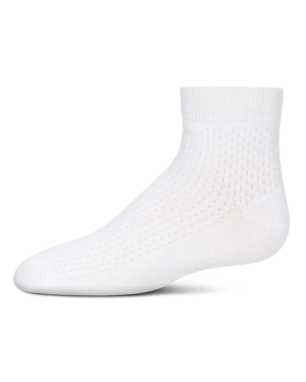 Memoi Girls Pointelle Dot Anklet Socks - Mkf-1006