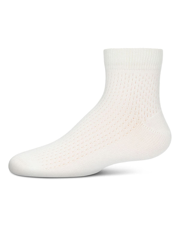 Memoi Girls Pointelle Dot Anklet Socks - Mkf-1006