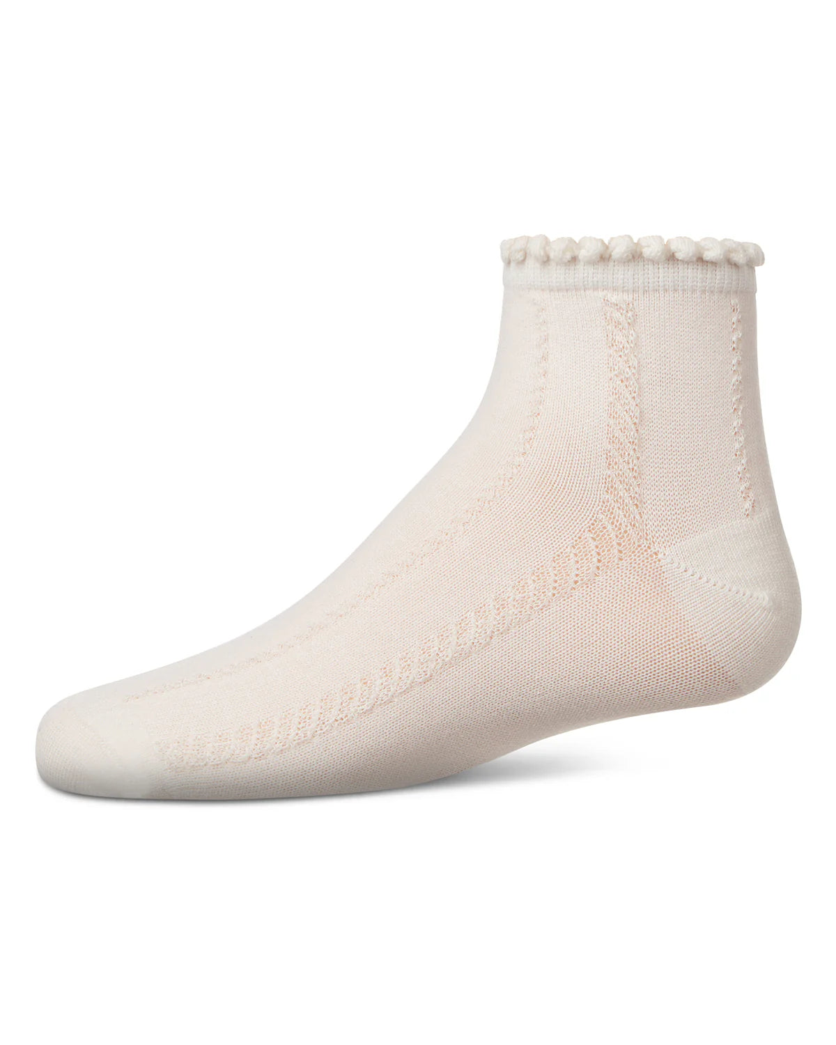 Memoi Girls Rope Stitch Anklet Socks - Mkf-1008
