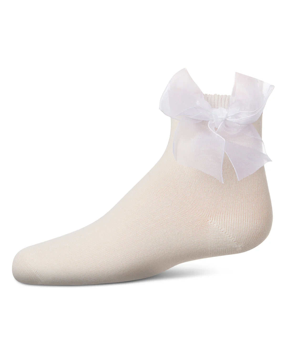 Memoi Girls Tulle Bow Anklet Socks - Mkf-1009