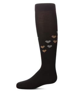 Memoi Girls Lurex Hearts Knee High Socks - Mkf-11573
