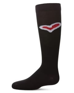 Memoi Girls Outline Heart Knee High Socks - Mkf-11588
