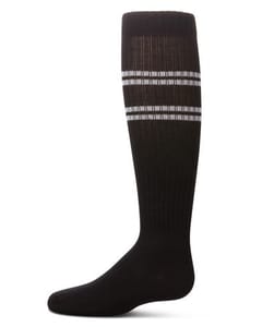 Memoi Girls Ribbed Athletic Stripe Knee High Socks - Mkf-11589