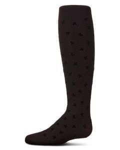 Memoi Girls Mini Bow Flocked Opaque Tights - Mkf-11641