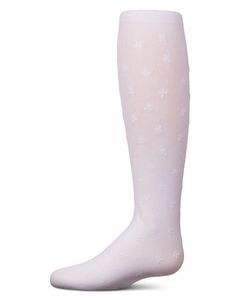 Memoi Girls Mini Bow Flocked Opaque Tights - Mkf-11641