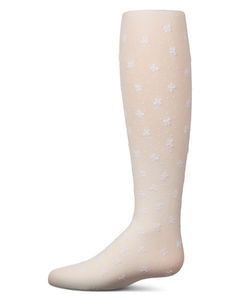 Memoi Girls Mini Bow Flocked Opaque Tights - Mkf-11641