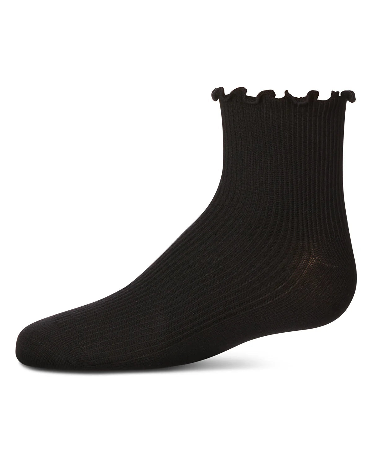 Memoi Girls Ruffled Top Thin Ribbed Anklet Socks - Mkf-11995