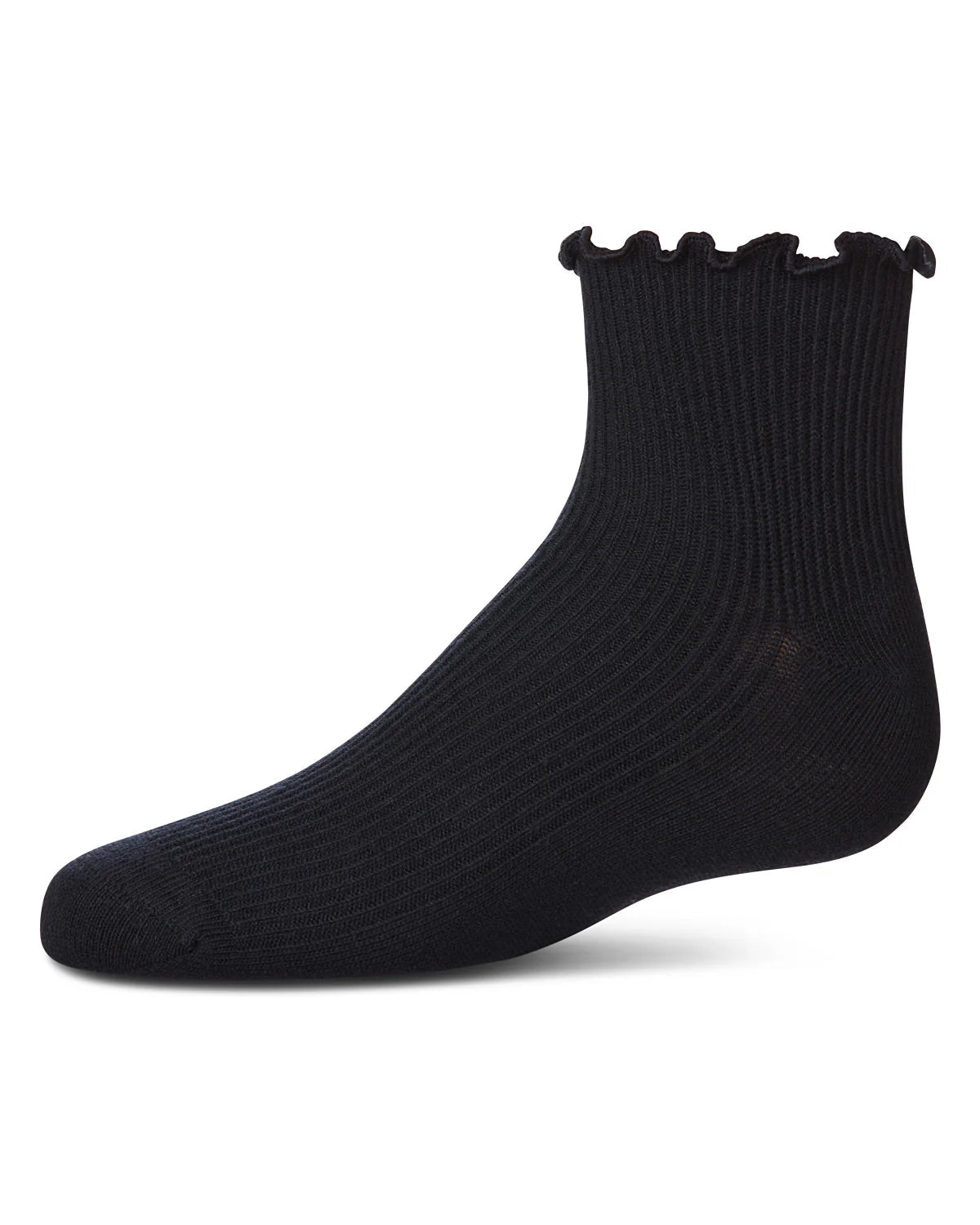 Memoi Girls Ruffled Top Thin Ribbed Anklet Socks - Mkf-11995