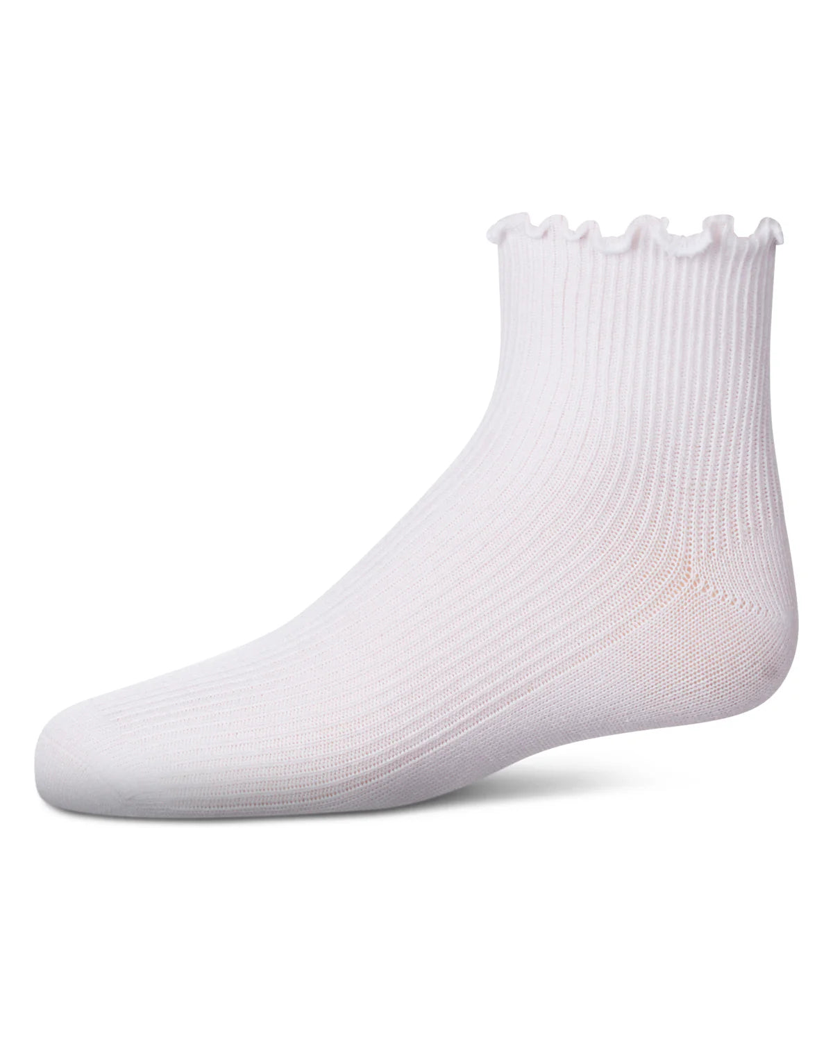 Memoi Girls Ruffled Top Thin Ribbed Anklet Socks - Mkf-11995