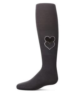 Memoi Girls Double Patch Heart Cotton Tights - Mkf-12203