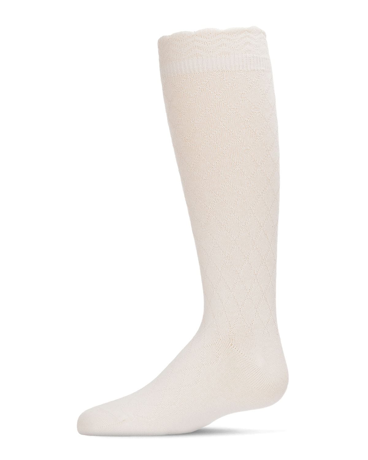 Memoi Double Diamond Cotton Blend Knee High Socks - Mkf-2000