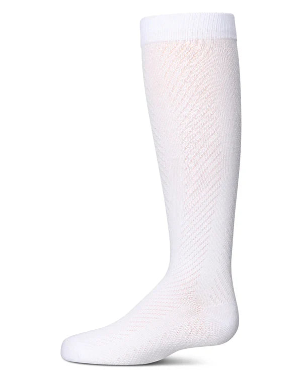 Memoi Girls Pointelle Cotton Blend Knee High Sock - Mkf-2006