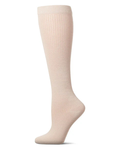 Memoi Girls Pointelle Dot Knee High Socks - Mkf-2008