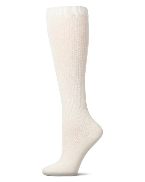 Memoi Girls Pointelle Dot Knee High Socks - Mkf-2008