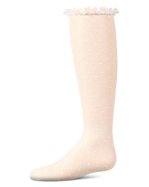 Memoi Lace Dot Knee High - MKF-2013