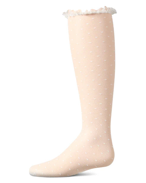 Memoi Lace Dot Knee High - MKF-2013