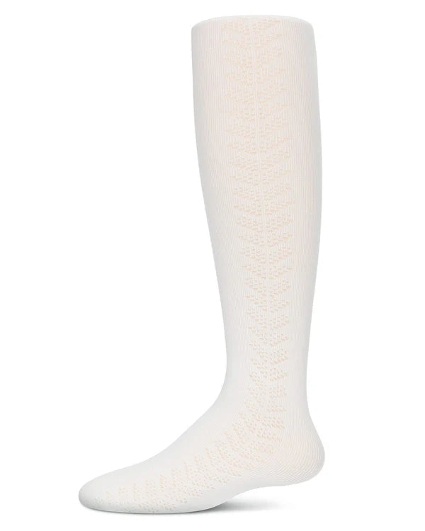 Memoi Girls Arrow Flip Stitch Opaque Nylon Tights - Mkf-3200