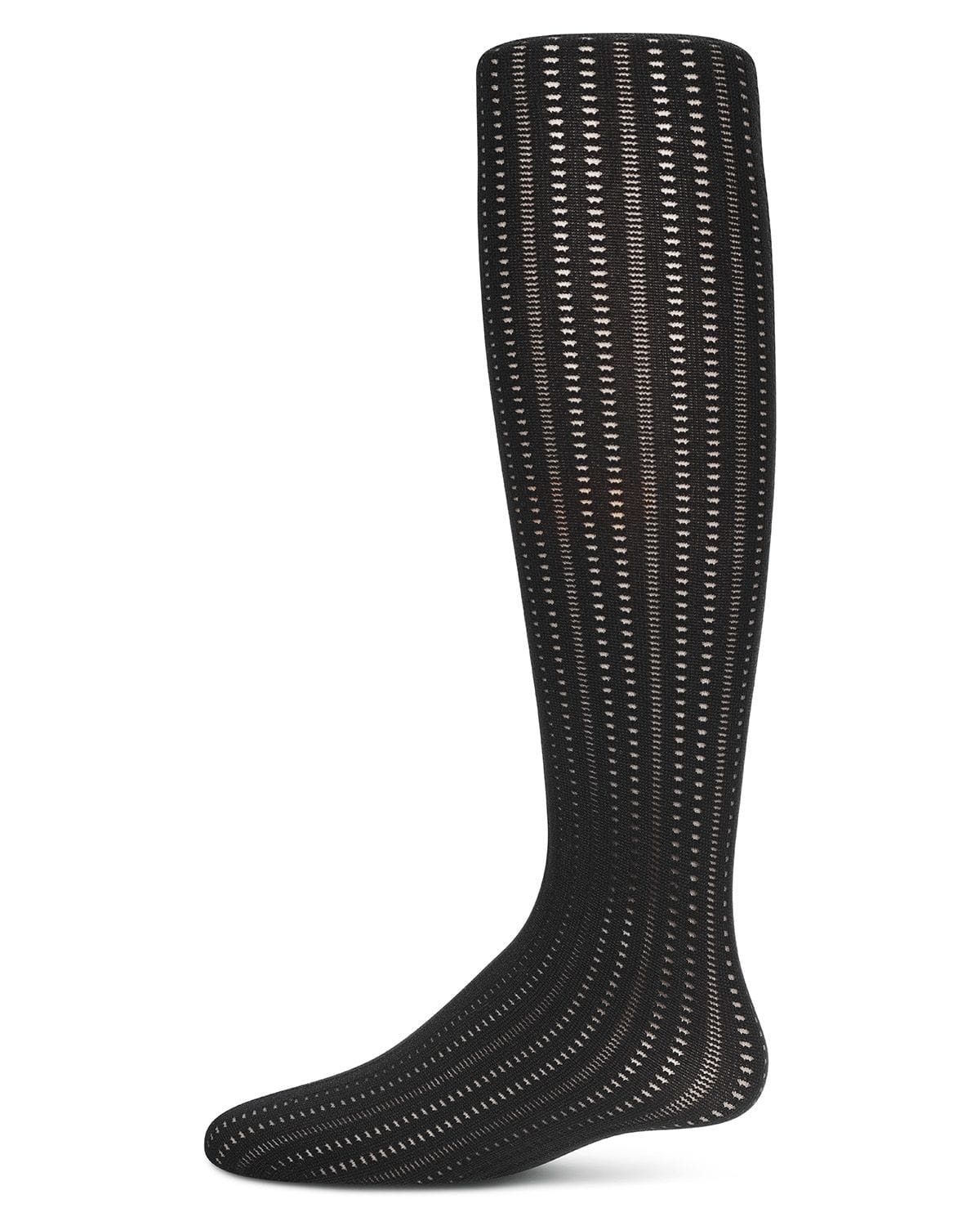 Memoi Girls Railroad Flip Stitch Semi Opaque Nylon Tights - Mkf-3201
