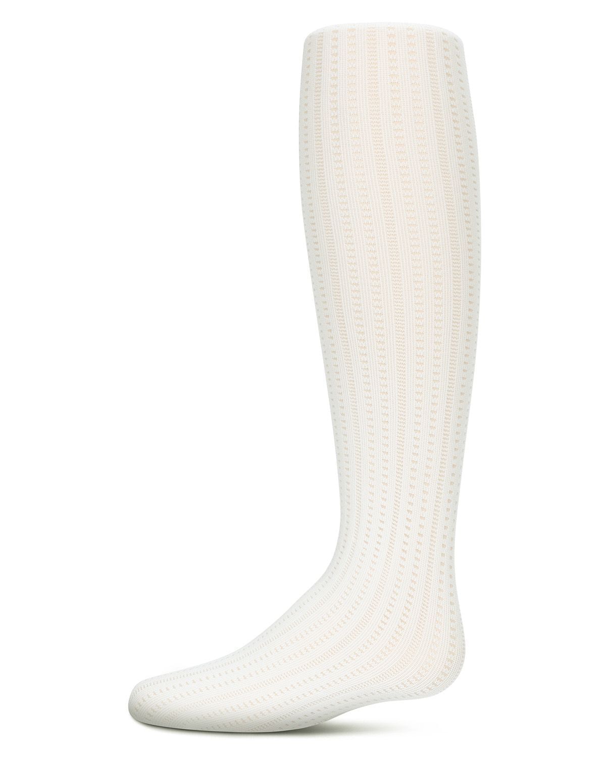 Memoi Girls Railroad Flip Stitch Semi Opaque Nylon Tights - Mkf-3201