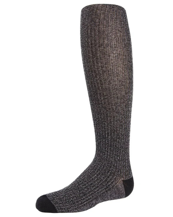 Memoi Ribbed Shimmer Cotton Blend Girls Tights - Mkf-4005