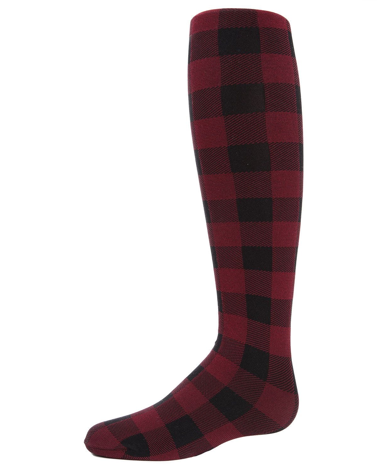 Memoi Girls Checkerboard Plaid Opaque Tights - Mkf-4007