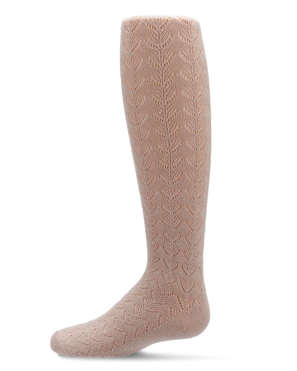 Memoi Infant Shimmer Pointelle Cotton Tights - Mkf-4034