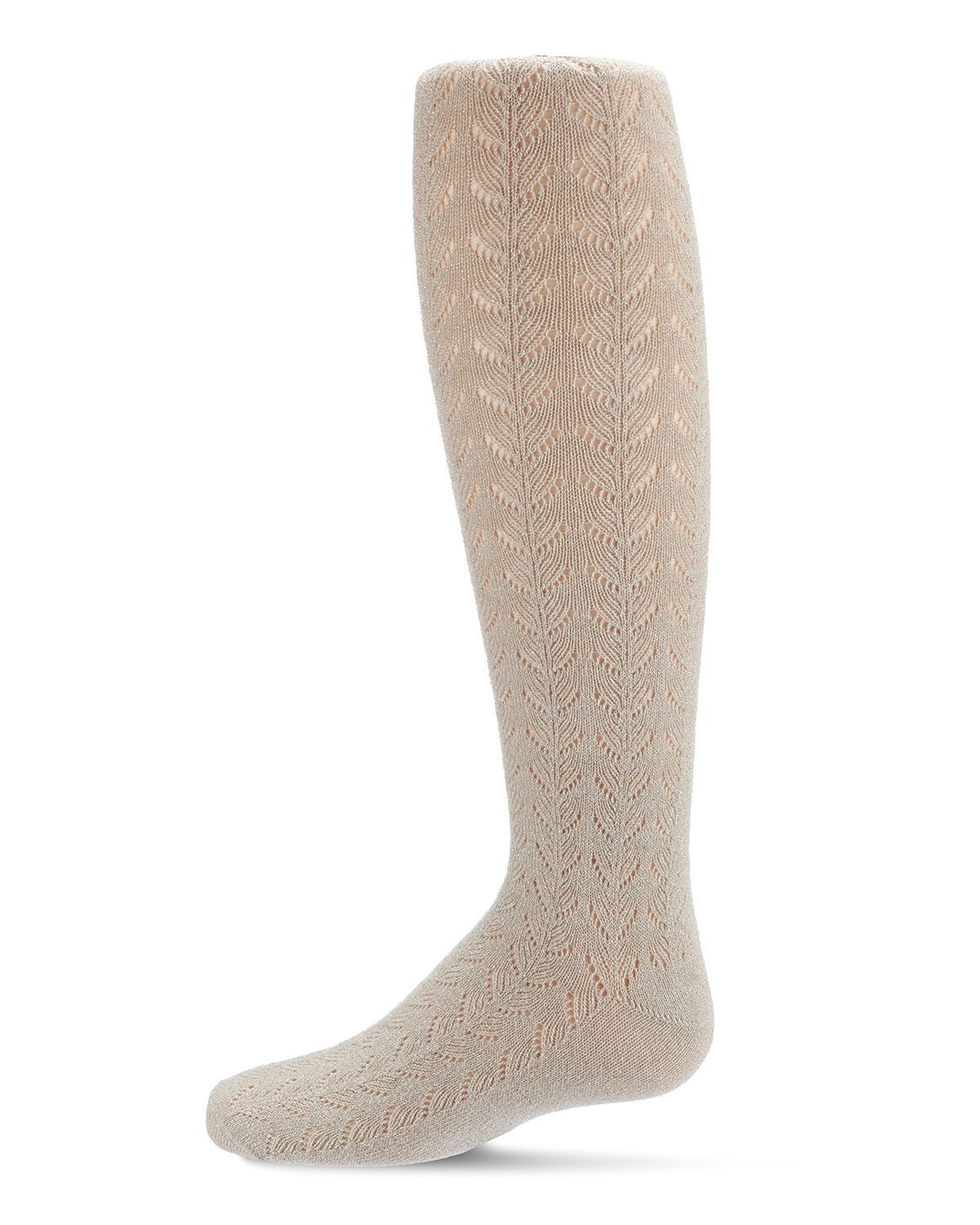 Memoi Infant Shimmer Pointelle Cotton Tights - Mkf-4034