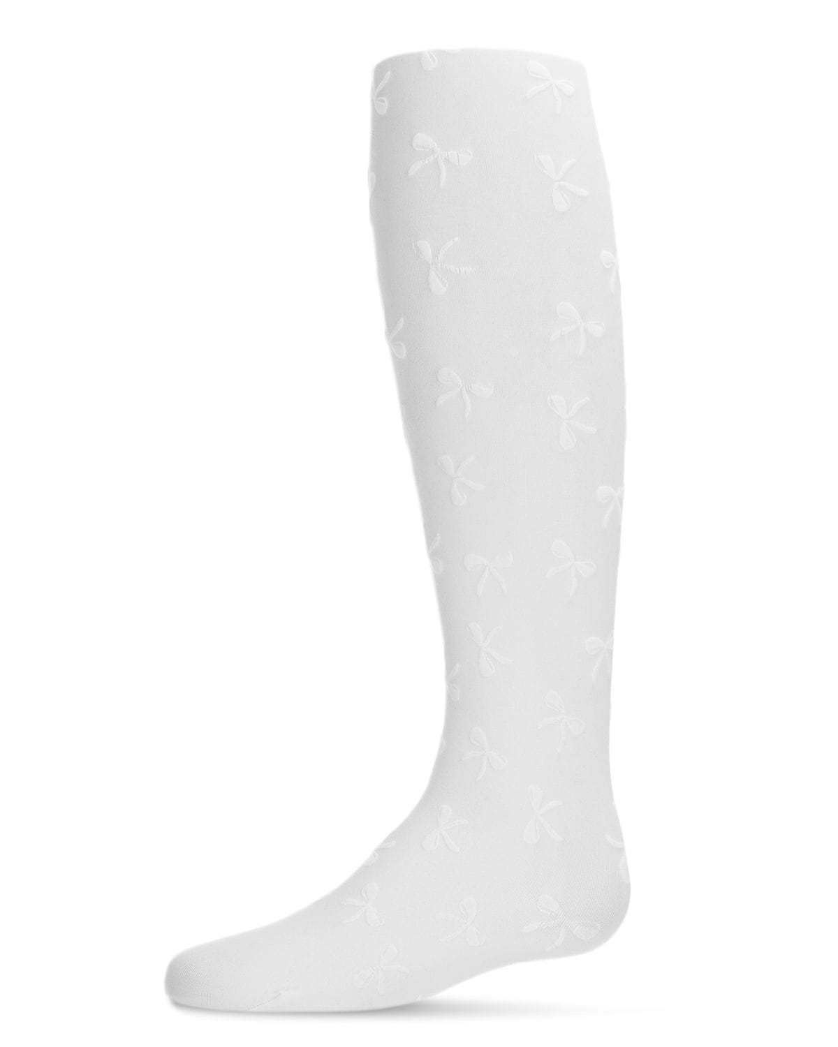 Memoi Womens Flocked Sassy Bow Nylon Tights - Mkf-4037