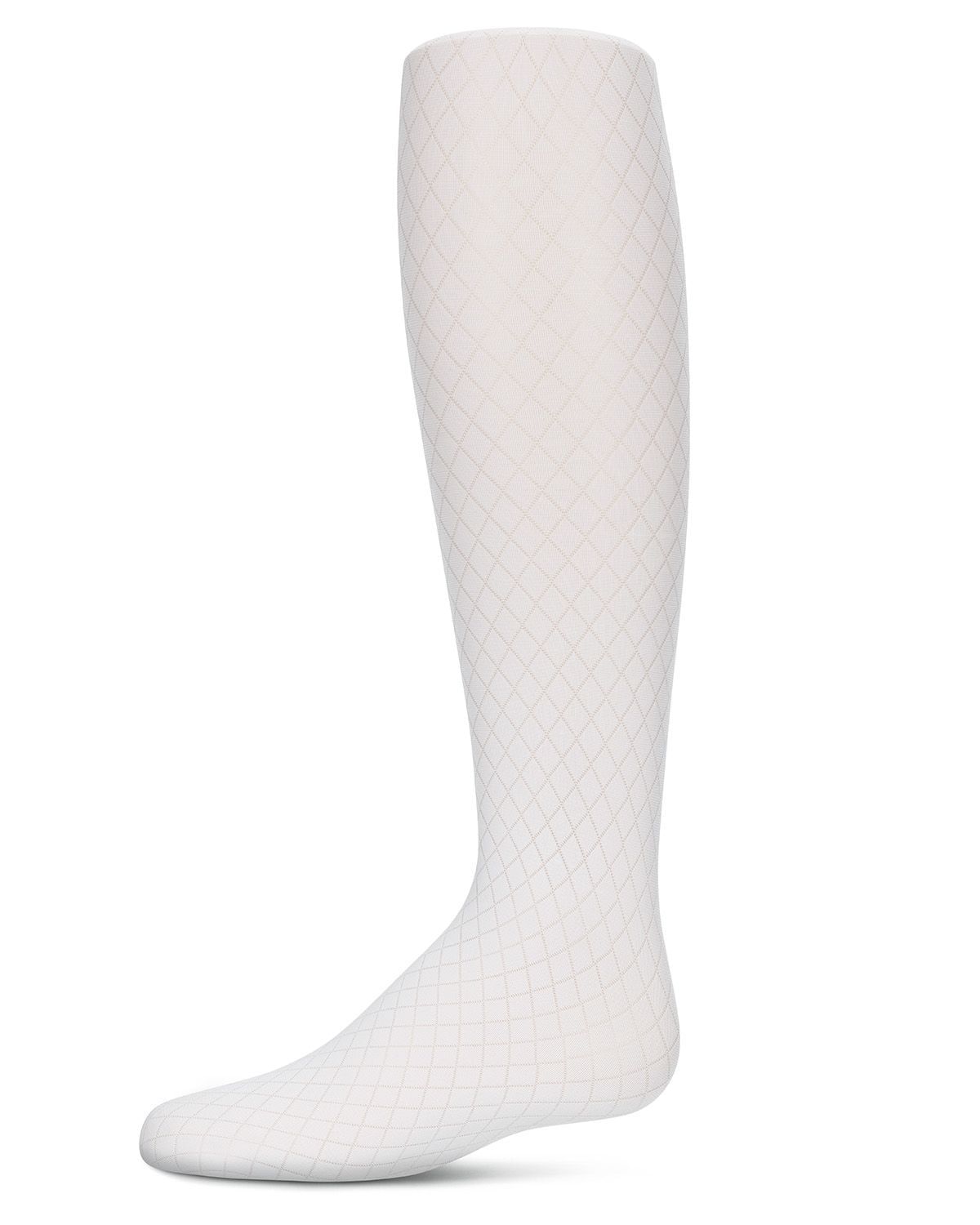 Memoi Girls Diamond Semi Opaque Nylon Tights - Mkf-4059