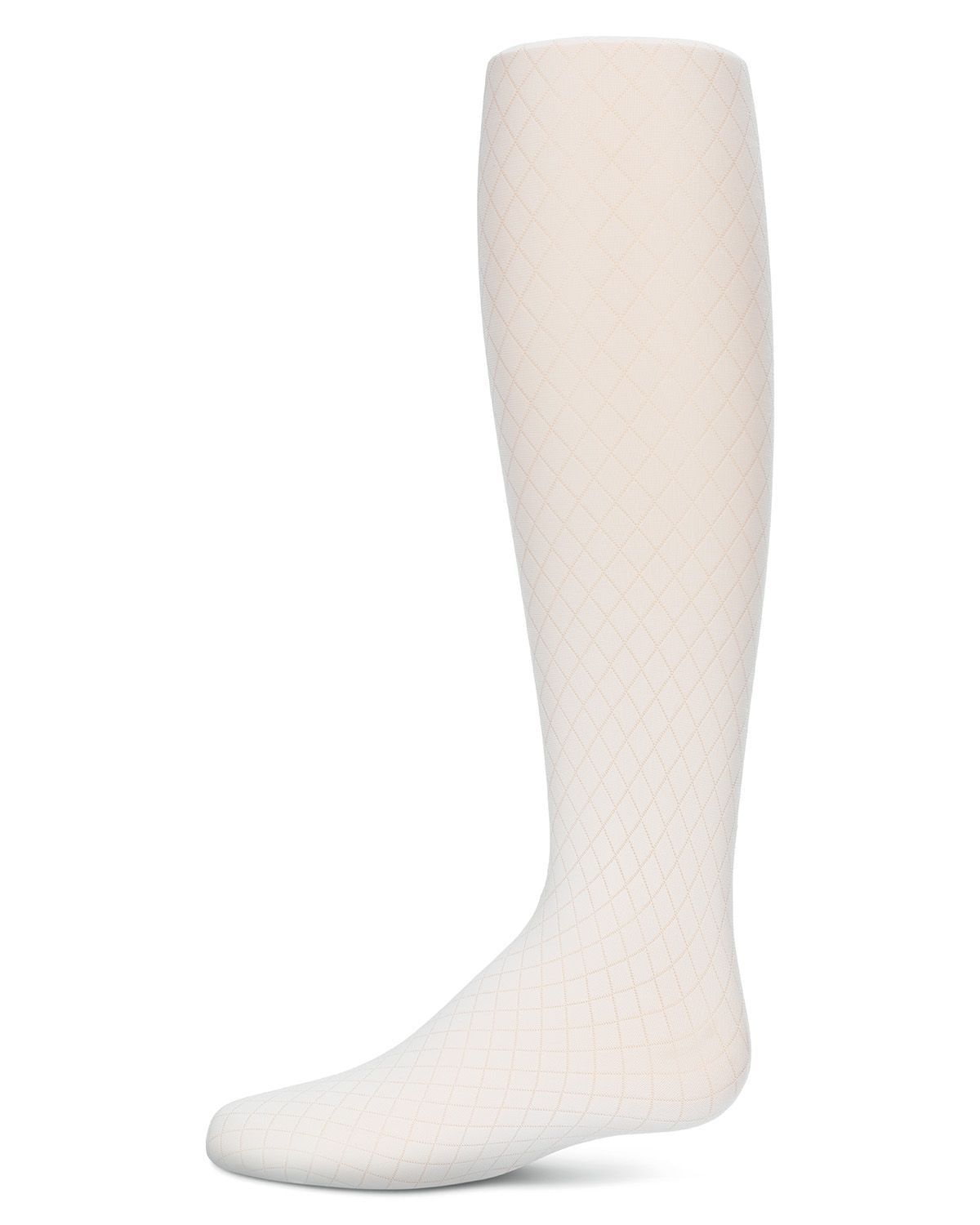 Memoi Girls Diamond Semi Opaque Nylon Tights - Mkf-4059