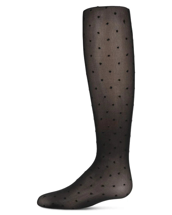 Memoi Girls Dot Semi Opaque Nylon Tights - Mkf-4061