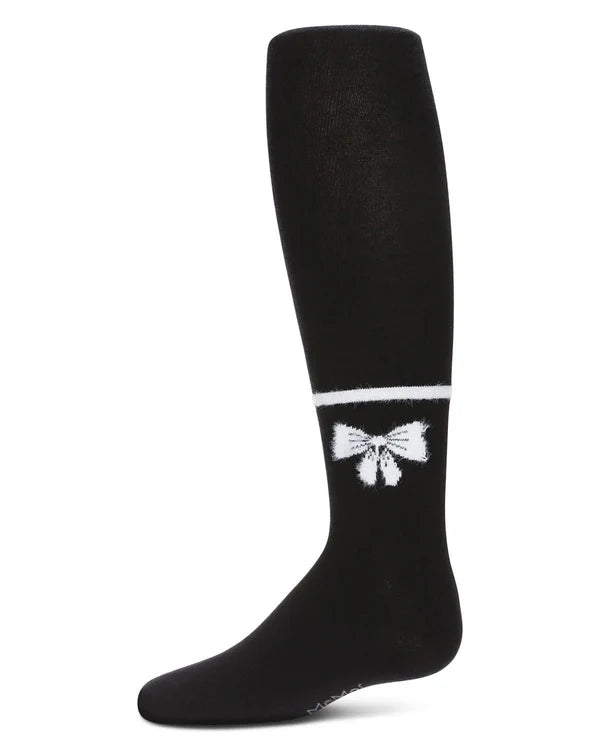 Memoi Girls Bow Opaque Cotton Tights - Mkf-4064