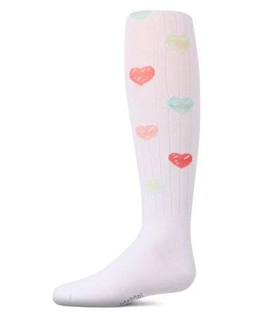 Memoi Girls Railroad Pointelle Nylon Tights - Mk-292