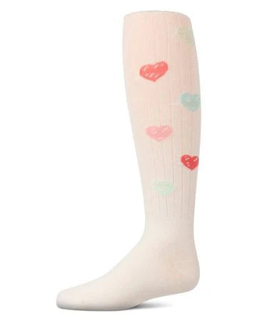 Memoi Girls Railroad Pointelle Nylon Tights - Mk-292